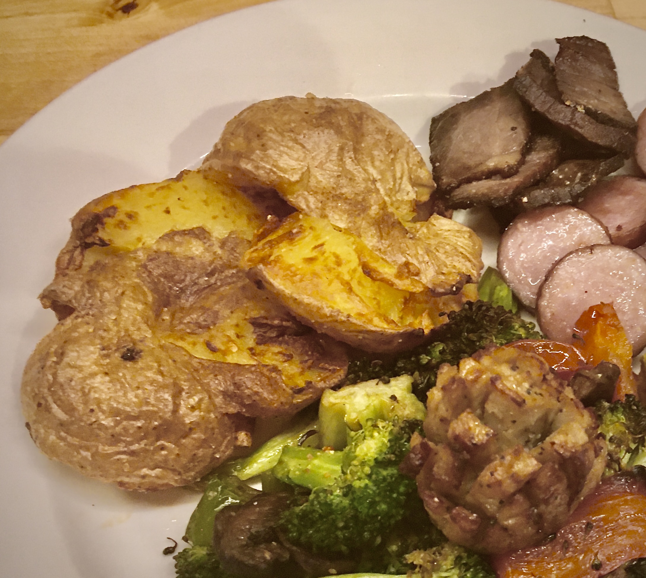 Polish sausage, air fry-stir fry, blooming meatball