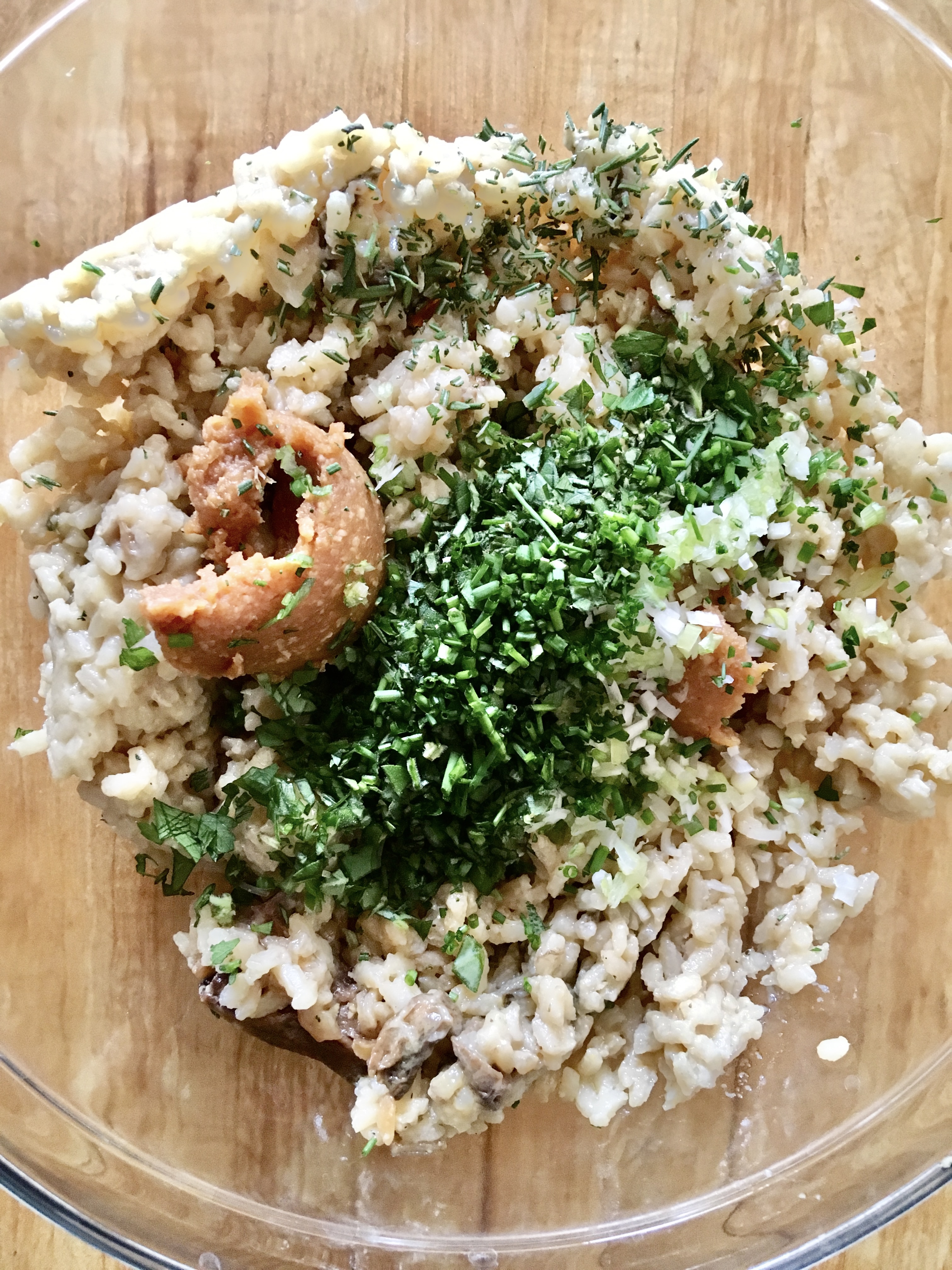 made with leftover rissotto