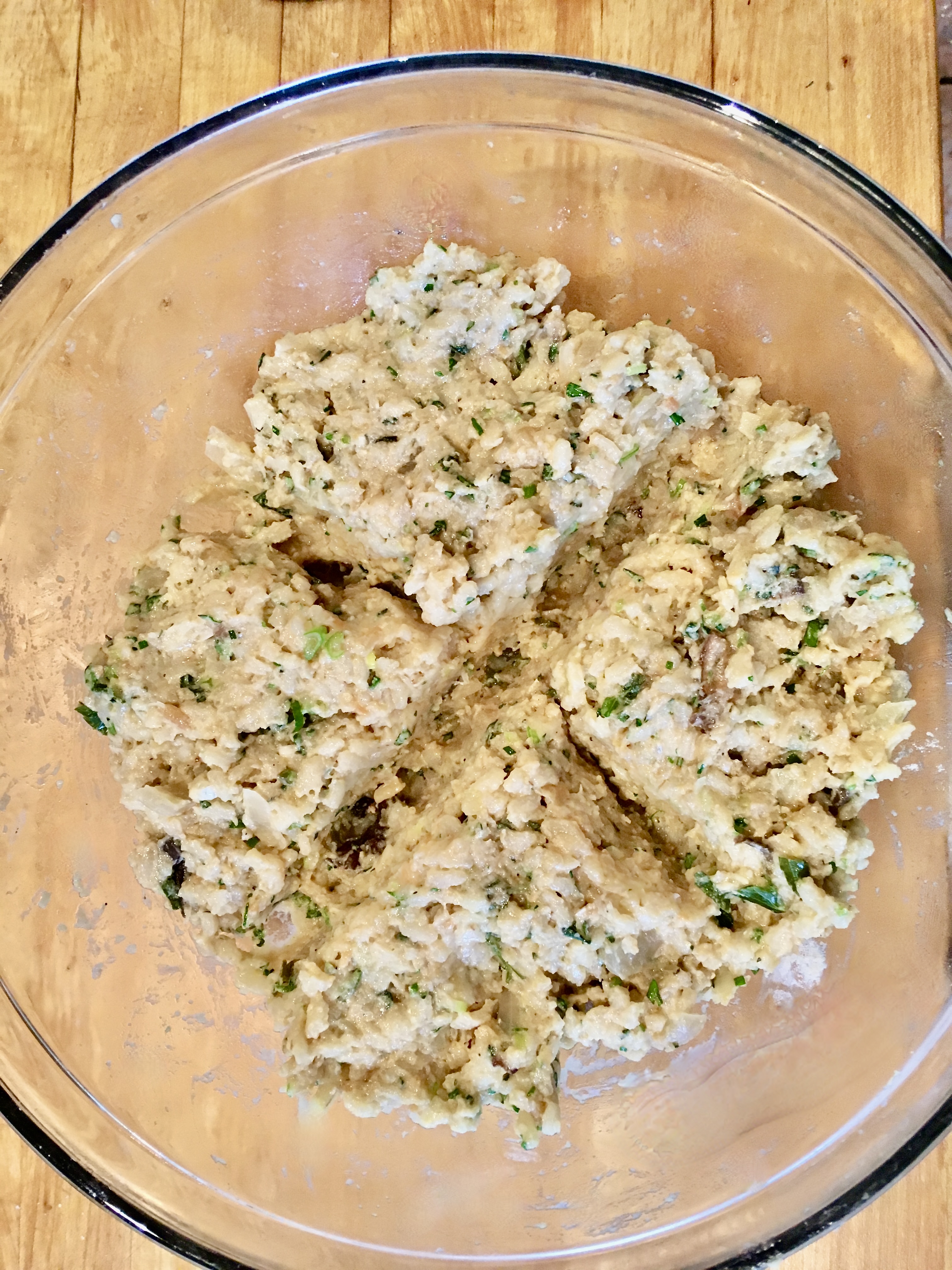 made with leftover rissotto